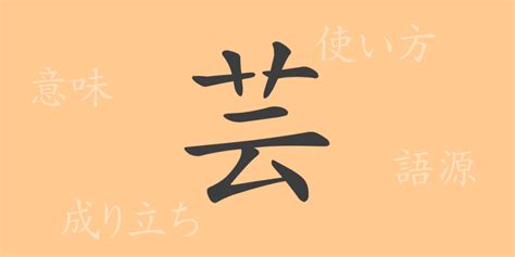 芸 字義|芸(ゲイ)とは？ 意味や使い方